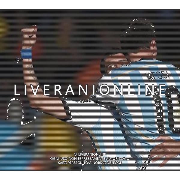 FIFA World Cup Brasile 2014 Ottavi di Finale San Paolo - 01.07.2014 Argentina-Svizzera Nella Foto:di maria esulta con messi /Ph.Vitez-Ag. Aldo Liverani