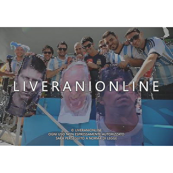 FIFA World Cup Brasile 2014 Ottavi di Finale San Paolo - 01.07.2014 Argentina-Svizzera Nella Foto:tifosi maradona messi e papa francesco /Ph.Vitez-Ag. Aldo Liverani