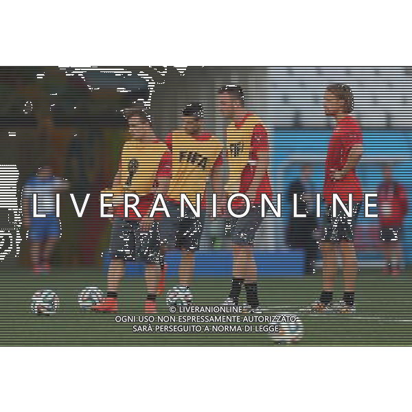(140630) -- SAO PAULO, June 30, 2014 () -- Switzerland\'s Players take part in a training session in Sao Paulo, Brazil, on June 30, 2014. Switzerland will face Argentina here in a Round of 16 match of 2014 FIFA World Cup on Tuesday. (/TELAM) (rh) ©photoshot/Agenzia Aldo Liverani sas - ITALY ONLY - EDITORIAL USE ONLY - Argentina - Svizzera Coppa del Mondo FIFA 2014 allo stadio Arena di Sao Paulo, in Brasile, 1 ° luglio 2014