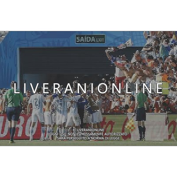 (140701) -- SAO PAULO, July 1, 2014 () -- Argentina\'s players celebrate their victory after a Round of 16 match between Argentina and Switzerland of 2014 FIFA World Cup at the Arena de Sao Paulo Stadium in Sao Paulo, Brazil, on July 1, 2014. Argentina won 1-0 over Switzerland after 120 minutes and qualified for quarter-finals on Tuesday. (/Wang Lili)(pcy) ©photoshot/Agenzia Aldo Liverani sas - ITALY ONLY - EDITORIAL USE ONLY - Argentina - Svizzera Coppa del Mondo FIFA 2014 allo stadio Arena di Sao Paulo, in Brasile, 1 ° luglio 2014