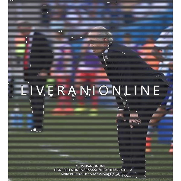 (140701) -- SAO PAULO, July 1, 2014 () -- Argentina\'s coach Alejandro Sabella reacts during a Round of 16 match between Argentina and Switzerland of 2014 FIFA World Cup at the Arena de Sao Paulo Stadium in Sao Paulo, Brazil, on July 1, 2014. Argentina won 1-0 over Switzerland after 120 minutes and qualified for quarter-finals on Tuesday.(/Wang Yuguo)(rh) ©photoshot/Agenzia Aldo Liverani sas - ITALY ONLY - EDITORIAL USE ONLY - Argentina - Svizzera Coppa del Mondo FIFA 2014 allo stadio Arena di Sao Paulo, in Brasile, 1 ° luglio 2014