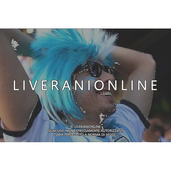 (140701) -- SAO PAULO, July 1, 2014 () -- An Argentina\'s fan reacts while watching a televised Round of 16 match between Argentina and Switzerland of 2014 FIFA World Cup, at Vila Madalena, a Bohemian neighborhood in Sao Paulo, Brazil, on July 1, 2014. Argentina won 1-0 over Switzerland after 120 minutes and qualified for quarter-finals on Tuesday. (/Rahel Patrasso)(pcy) ©photoshot/Agenzia Aldo Liverani sas - ITALY ONLY - EDITORIAL USE ONLY - Argentina - Svizzera Coppa del Mondo FIFA 2014 allo stadio Arena di Sao Paulo, in Brasile, 1 ° luglio 2014