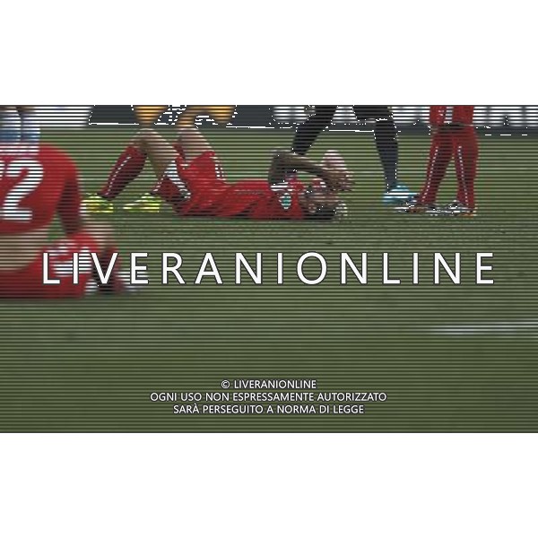 (140701) -- SAO PAULO, July 1, 2014 () -- Switzerland\'s Valon Behrami (bottom) reacts after a Round of 16 match between Argentina and Switzerland of 2014 FIFA World Cup at the Arena de Sao Paulo Stadium in Sao Paulo, Brazil, on July 1, 2014. Argentina won 1-0 over Switzerland after 120 minutes and qualified for quarter-finals on Tuesday. (/Wang Lili)(pcy) ©photoshot/Agenzia Aldo Liverani sas - ITALY ONLY - EDITORIAL USE ONLY - Argentina - Svizzera Coppa del Mondo FIFA 2014 allo stadio Arena di Sao Paulo, in Brasile, 1 ° luglio 2014