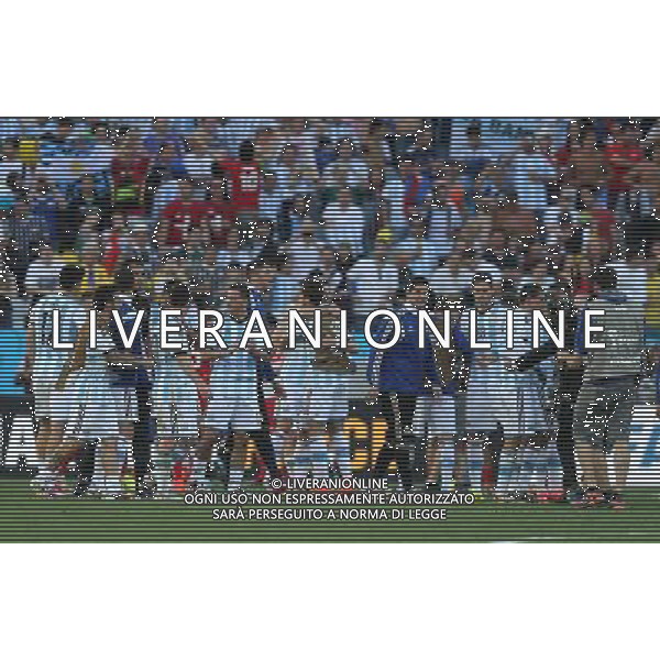 (140701) -- SAO PAULO, July 1, 2014 () -- Argentina\'s players celebrate the victory after a Round of 16 match between Argentina and Switzerland of 2014 FIFA World Cup at the Arena de Sao Paulo Stadium in Sao Paulo, Brazil, on July 1, 2014. Argentina won 1-0 over Switzerland after 120 minutes and qualified for quarter-finals on Tuesday.(/Xu Zijian)(rh) ©photoshot/Agenzia Aldo Liverani sas - ITALY ONLY - EDITORIAL USE ONLY - Argentina - Svizzera Coppa del Mondo FIFA 2014 allo stadio Arena di Sao Paulo, in Brasile, 1 ° luglio 2014