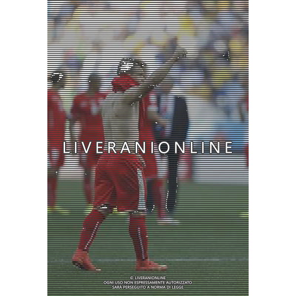 (140701) -- SAO PAULO, July 1, 2014 () -- Switzerland\'s Xherdan Shaqiri appreciates the audience after a Round of 16 match between Argentina and Switzerland of 2014 FIFA World Cup at the Arena de Sao Paulo Stadium in Sao Paulo, Brazil, on July 1, 2014. Argentina won 1-0 over Switzerland after 120 minutes and qualified for quarter-finals on Tuesday. (/Wang Lili)(pcy) ©photoshot/Agenzia Aldo Liverani sas - ITALY ONLY - EDITORIAL USE ONLY - Argentina - Svizzera Coppa del Mondo FIFA 2014 allo stadio Arena di Sao Paulo, in Brasile, 1 ° luglio 2014