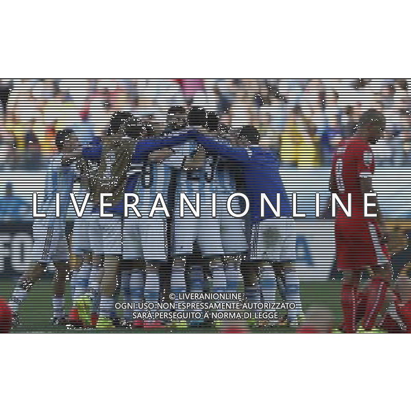 (140701) -- SAO PAULO, July 1, 2014 () -- Argentina\'s players celebrate their victory after a Round of 16 match between Argentina and Switzerland of 2014 FIFA World Cup at the Arena de Sao Paulo Stadium in Sao Paulo, Brazil, on July 1, 2014. Argentina won 1-0 over Switzerland after 120 minutes and qualified for quarter-finals on Tuesday. (/Wang Lili)(pcy) ©photoshot/Agenzia Aldo Liverani sas - ITALY ONLY - EDITORIAL USE ONLY - Argentina - Svizzera Coppa del Mondo FIFA 2014 allo stadio Arena di Sao Paulo, in Brasile, 1 ° luglio 2014