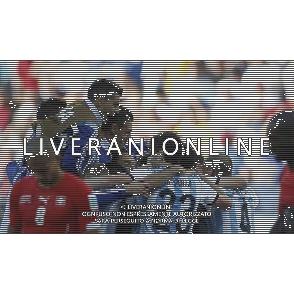 (140701) -- SAO PAULO, July 1, 2014 () -- Argentina\'s players celebrate their victory after a Round of 16 match between Argentina and Switzerland of 2014 FIFA World Cup at the Arena de Sao Paulo Stadium in Sao Paulo, Brazil, on July 1, 2014. Argentina won 1-0 over Switzerland after 120 minutes and qualified for quarter-finals on Tuesday. (/Wang Lili)(pcy) ©photoshot/Agenzia Aldo Liverani sas - ITALY ONLY - EDITORIAL USE ONLY - Argentina - Svizzera Coppa del Mondo FIFA 2014 allo stadio Arena di Sao Paulo, in Brasile, 1 ° luglio 2014