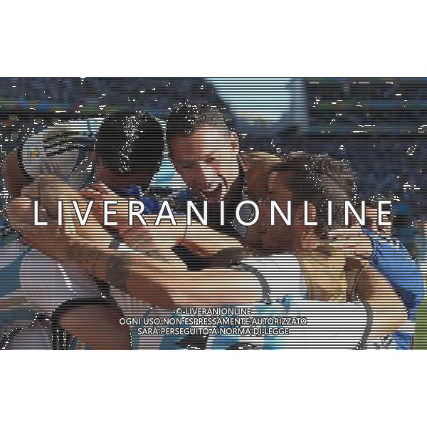 (140701) -- SAO PAULO, July 1, 2014 () -- Argentina\'s players celebrate the goal during the extra time of a Round of 16 match between Argentina and Switzerland of 2014 FIFA World Cup at the Arena de Sao Paulo Stadium in Sao Paulo, Brazil, on July 1, 2014. Argentina won 1-0 over Switzerland after 120 minutes and qualified for quarter-finals on Tuesday.(/Xu Zijian)(rh) ©photoshot/Agenzia Aldo Liverani sas - ITALY ONLY - EDITORIAL USE ONLY - Argentina - Svizzera Coppa del Mondo FIFA 2014 allo stadio Arena di Sao Paulo, in Brasile, 1 ° luglio 2014