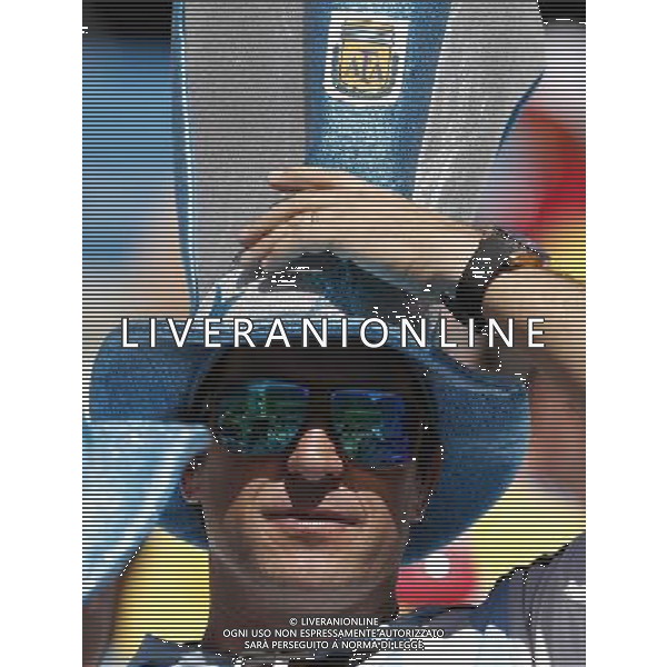 (140701) -- SAO PAULO, July 1, 2014 () -- An Argentina\'s fan watches a Round of 16 match between Argentina and Switzerland of 2014 FIFA World Cup at the Arena de Sao Paulo Stadium in Sao Paulo, Brazil, on July 1, 2014.(/Wang Lili)(pcy) ©photoshot/Agenzia Aldo Liverani sas - ITALY ONLY - EDITORIAL USE ONLY - Argentina - Svizzera Coppa del Mondo FIFA 2014 allo stadio Arena di Sao Paulo, in Brasile, 1 ° luglio 2014