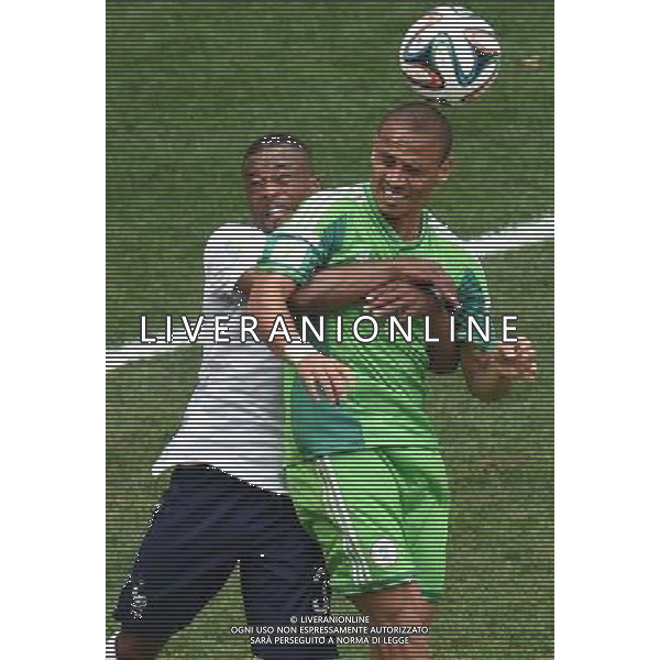 (140630) -- BRASILIA, June 30, 2014 () -- France\'s Patrice Evra (L) vies with Nigeria\'s Peter Osaze Odemwingi during a Round of 16 match between France and Nigeria of 2014 FIFA World Cup at the Estadio Nacional Stadium in Brasilia, Brazil, on June 30, 2014. (/Liu Dawei)(xzj) ©photoshot/Agenzia Aldo Liverani sas - ITALY ONLY - EDITORIAL USE ONLY