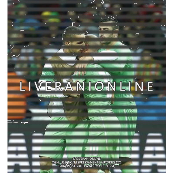 (140630) -- PORTO ALEGRE, June 30, 2014 () -- Algeria\'s players react after a Round of 16 match between Germany and Algeria of 2014 FIFA World Cup at the Estadio Beira-Rio Stadium in Porto Alegre, Brazil, on June 30, 2014. Germany won 2-1 over Algeria after 120 minutes and qualified for quarter-finals on Monday. (/Chen Jianli)(rh) ©photoshot/Agenzia Aldo Liverani sas - ITALY ONLY - EDITORIAL USE ONLY