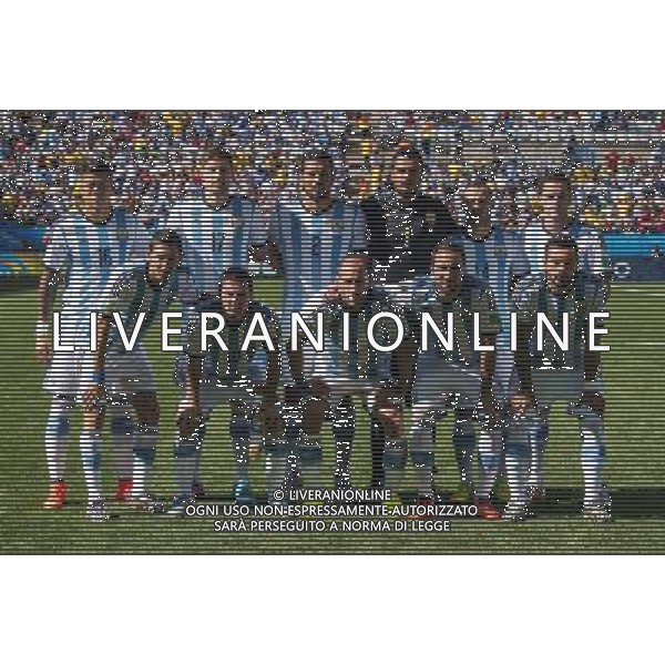 FIFA World Cup Brasile 2014 Ottavi di Finale San Paolo - 01.07.2014 Argentina-Svizzera Nella Foto:Argentina Squadra Formazione Romero,Garay,Zabaleta,Gago,Di Maria,Higuain,Messi,Mascherano,Rojo,Fernandez,Lavezzi /Ph.Vitez-Ag. Aldo Liverani