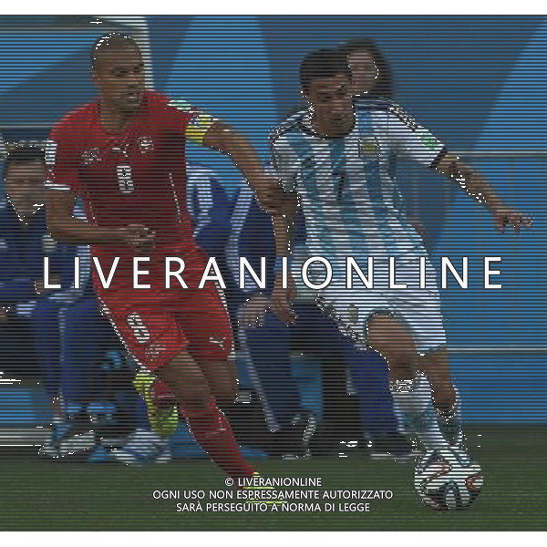 FIFA World Cup Brasile 2014 Ottavi di Finale San Paolo - 01.07.2014 Argentina-Svizzera Nella Foto:Di Maria Angel-Inler Gokhan /Ph.Vitez-Ag. Aldo Liverani