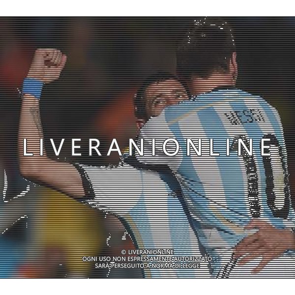 FIFA World Cup Brasile 2014 Ottavi di Finale San Paolo - 01.07.2014 Argentina-Svizzera Nella Foto:Di Maria Angel-Messio Lionel Esultano /Ph.Vitez-Ag. Aldo Liverani