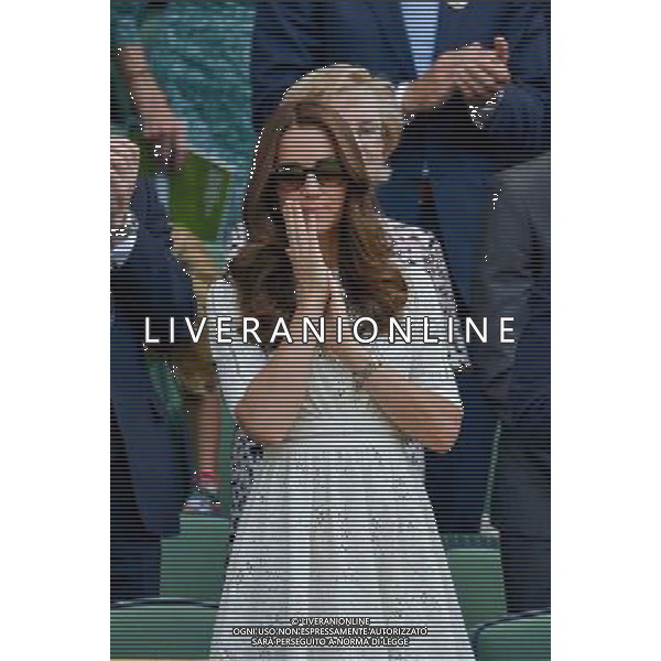 Catherine, Duchess of Cambridge seen watching Andy Murray lose on centre court today