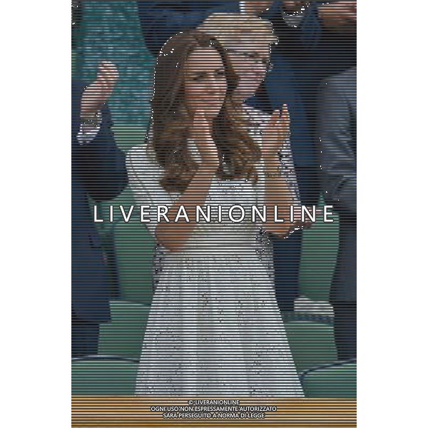 Catherine, Duchess of Cambridge seen watching Andy Murray lose on centre court today