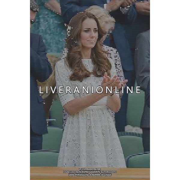 Catherine, Duchess of Cambridge seen watching Andy Murray lose on centre court today