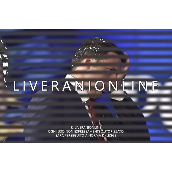 Il premier Matteo Renzi ospite della trasmissione televisiva Porta a Porta a Roma 02 luglio 2014 ©Corradetti/Agenzia Aldo Liverani sas