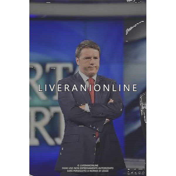 Il premier Matteo Renzi ospite della trasmissione televisiva Porta a Porta a Roma 02 luglio 2014 ©Corradetti/Agenzia Aldo Liverani sas