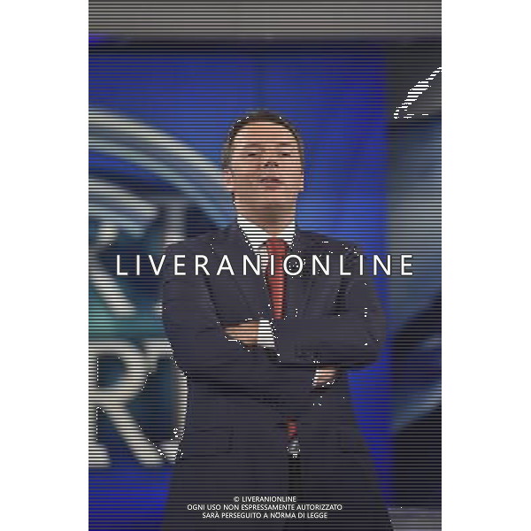 Il premier Matteo Renzi ospite della trasmissione televisiva Porta a Porta a Roma 02 luglio 2014 ©Corradetti/Agenzia Aldo Liverani sas