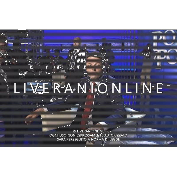 Il premier Matteo Renzi ospite della trasmissione televisiva Porta a Porta a Roma 02 luglio 2014 ©Corradetti/Agenzia Aldo Liverani sas