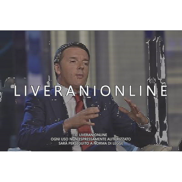 Il premier Matteo Renzi ospite della trasmissione televisiva Porta a Porta a Roma 02 luglio 2014 ©Corradetti/Agenzia Aldo Liverani sas