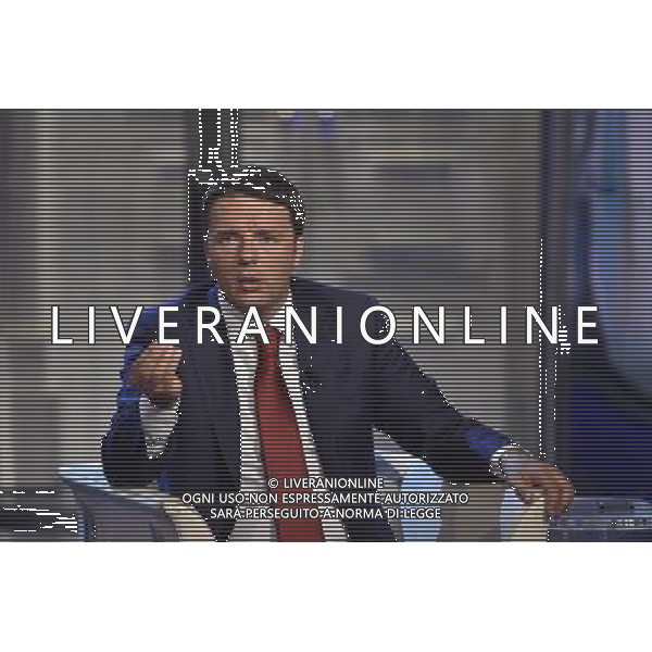 Il premier Matteo Renzi ospite della trasmissione televisiva Porta a Porta a Roma 02 luglio 2014 ©Corradetti/Agenzia Aldo Liverani sas