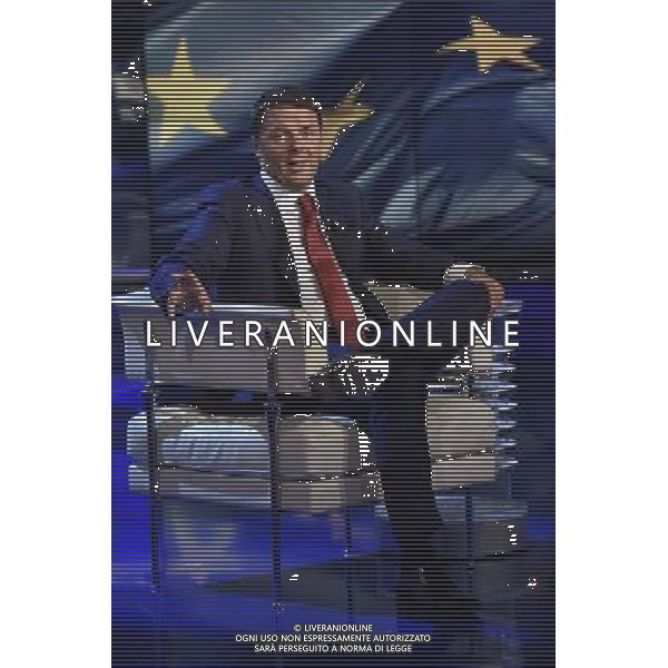 Il premier Matteo Renzi ospite della trasmissione televisiva Porta a Porta a Roma 02 luglio 2014 ©Corradetti/Agenzia Aldo Liverani sas