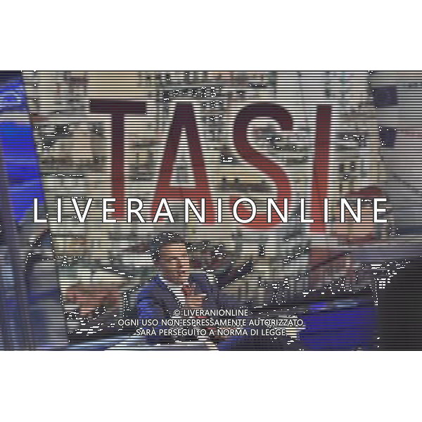 Il premier Matteo Renzi ospite della trasmissione televisiva Porta a Porta a Roma 02 luglio 2014 ©Corradetti/Agenzia Aldo Liverani sas