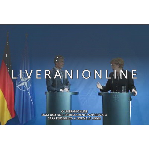 (140702) -- BERLIN, July 2, 2014 () -- German Chancellor Angela Merkel (R) and NATO Secretary General Anders Fogh Rasmussen attend a press conference after their meeting at the chancellery in Berlin, Germany, July 2, 2014. (/Zhang Fan) (zjy) ©PHOTOSHOT /Agenzia Aldo Liverani sas - ITALY ONLY - EDITORIAL USE ONLY