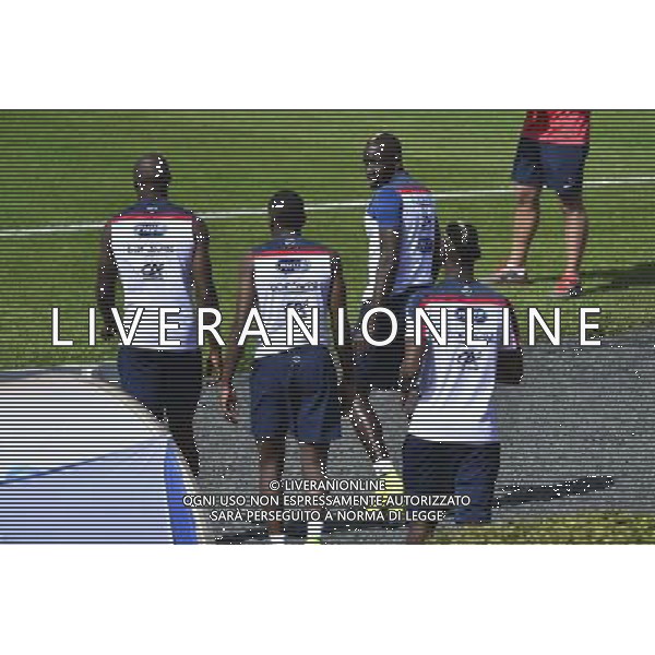 Mamadou SAKHO / Paul POGBA / Eliaquim MANGALA / Blaise MATUIDI - 02.07.2014 - Entrainement - Equipe de France - Coupe du Monde 2014 Photo : Dave Winter / Icon Sport /Agenzia Aldo Liverani sas - ITALY ONLY - Conferenza stampa e allenamento della nazionale di calcio della Francia - Coppa Mondo FIFA Brasile 2014