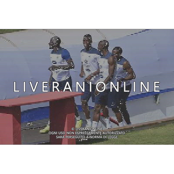 Mamadou SAKHO / Paul POGBA / Eliaquim MANGALA / Blaise MATUIDI - 02.07.2014 - Entrainement - Equipe de France - Coupe du Monde 2014 Photo : Dave Winter / Icon Sport /Agenzia Aldo Liverani sas - ITALY ONLY - Conferenza stampa e allenamento della nazionale di calcio della Francia - Coppa Mondo FIFA Brasile 2014