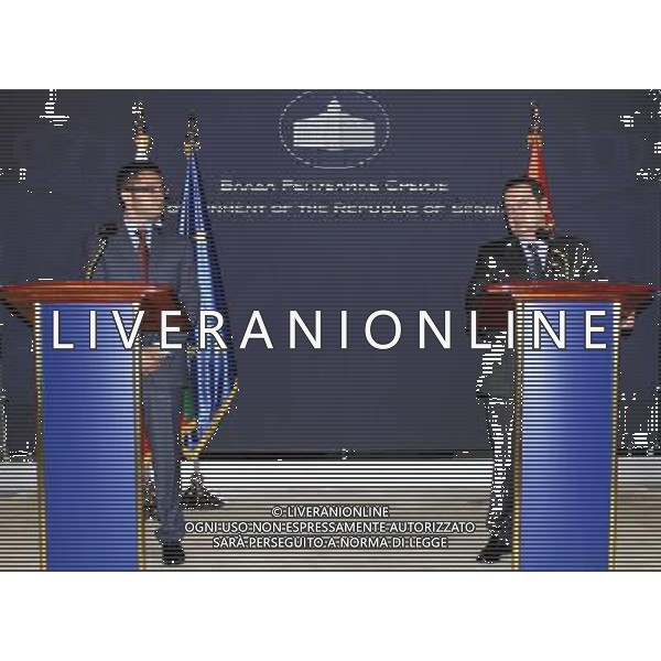(140703) - BELGRADE, July 3, 2014 () - Serbian Foreign Minister Ivica Dacic (R) and his Bulgarian counterpart Kristian Vigenin hold a press conference in Belgrade, Serbia on July 3, 2014. Ivica Dacic and Kristian Vigenin respectively, said in Belgrade on Thursday that the construction of the South Stream gas pipeline is of vital importance for both countries. (/Nemanja Cabric) ©PHOTOSHOT/Agenzia Aldo Liverani sas - ITALY ONLY - EDITORIAL USE ONLY