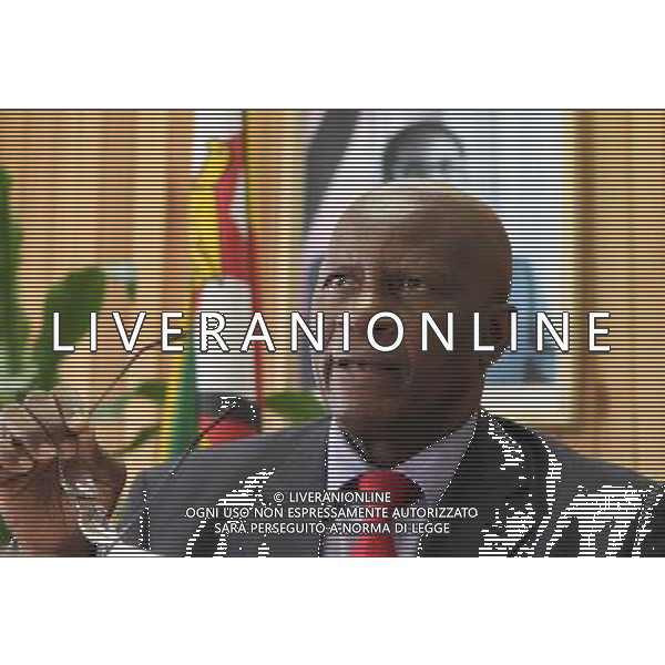 (140703) -- HARARE, July 3 () -- Zimbabwe\'s Finance Minister Patrick Chinamasa speaks at a press conference in Harare, capital of Zimbabwe, July 3, 2014. The debt-ridden Zimbabwean government said Thursday it will restrict borrowing to financing only infrastructure and productive sector projects in a move to curtail the country\'s ballooning domestic and external debt now standing at 9.9 billion U.S. dollars. (/Stringer) ©PHOTOSHOT/Agenzia Aldo Liverani sas - ITALY ONLY - EDITORIAL USE ONLY