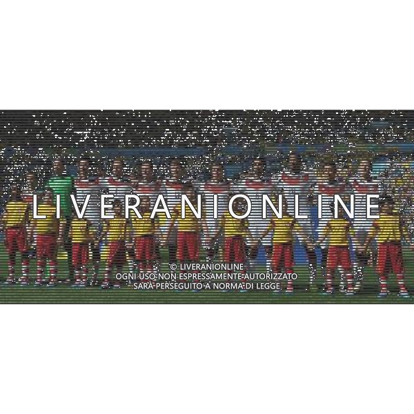 FIFA World Cup Brasile 2014 Quarti di Finale Rio de Janeiro - 04.07.2014 Francia-Germania Nella Foto:la nazionale germania durante l\'inno /Ph.Vitez-Ag. Aldo Liverani