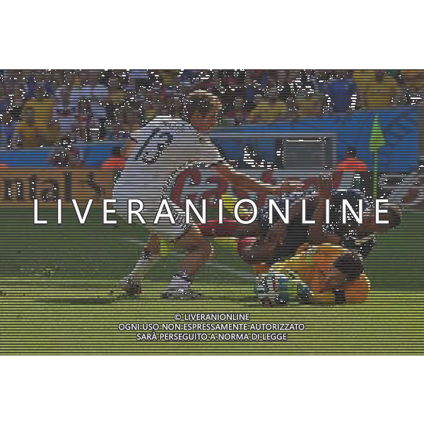 FIFA World Cup Brasile 2014 Quarti di Finale Rio de Janeiro - 04.07.2014 Francia-Germania Nella Foto:lloris anticipa evra e muller /Ph.Vitez-Ag. Aldo Liverani