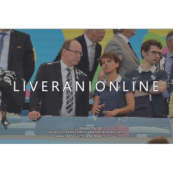Prince ALBERT II DE MONACO / Najat VALLAUD BELKACEM - 04.07.2014 - France / Allemagne - 1/4 deFinale de la Coupe du Monde 2014 Photo : Dave Winter / Icon Sport AG ALDO LIVERANI SAS ONLY ITALY