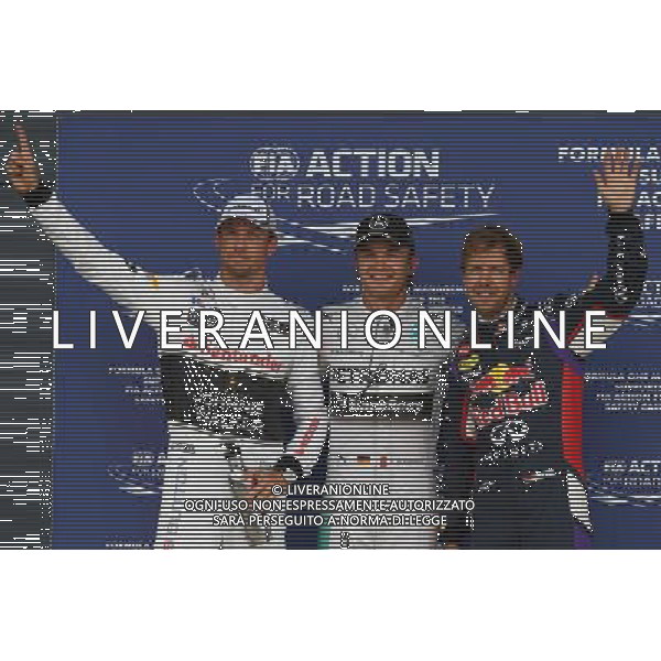 Pole Position for Nico Rosberg (GER) Mercedes AMG F1 W05, 2nd for Sebastian Vettel (GER) Red Bull Racing and 3rd for Jenson Button (GBR) McLaren MP4-29. 05.07.2014. Formula 1 World Championship, Rd 9, British Grand Prix, Silverstone, England, Qualifying Day. - www.xpbimages.com, EMail: requests@xpbimages.com - copy of publication required for printed pictures. Every used picture is fee-liable. © Copyright: Batchelor / XPB Images AG ALDO LIVERANI SAS ONLY ITALY