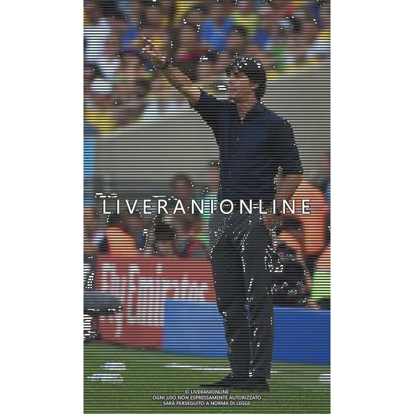 (140704) -- RIO DE JANEIRO, July 4, 2014 () -- Germany\'s coach Joachim Loew reacts during a quarter-finals match between France and Germany of 2014 FIFA World Cup at the Estadio do Maracana Stadium in Rio de Janeiro, Brazil, on July 4, 2014.(/Wang Yuguo)(rh) AG ALDO LIVERANI SAS ONLY ITALY