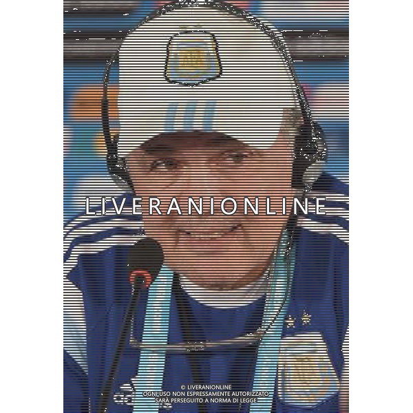 (140704) -- BRASILIA , July 4, 2014 () -- Argentina\'s coach Alejandro Sabella attends a press conference in Brasilia, Brazil, on July 4, 2014, ahead of a quarter-finals match between Argentina and Belgium of 2014 FIFA World Cup. (/Liu Dawei)(pcy) AG ALDO LIVERANI SAS ONLY ITALY