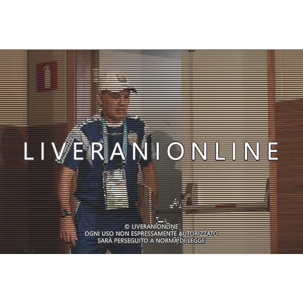 (140704) -- BRASILIA , July 4, 2014 () -- Argentina\'s coach Alejandro Sabella walks to attend a press conference in Brasilia, Brazil, on July 4, 2014, ahead of a quarter-finals match between Argentina and Belgium of 2014 FIFA World Cup. (/Li Ming)(pcy) AG ALDO LIVERANI SAS ONLY ITALY