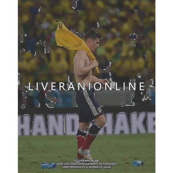 (140704) -- FORTALEZA, July 4, 2014 () -- Colombia\'s James Rodriguez leaves the field after a quarter-finals match between Brazil and Colombia of 2014 FIFA World Cup at the Estadio Castelao Stadium in Fortaleza, Brazil, on July 4, 2014. Brazil won 2-1 over Colombia and qualified for semi-finals on Friday. (/Li Ga)(pcy) AG ALDO LIVERANI SAS ONLY ITALY