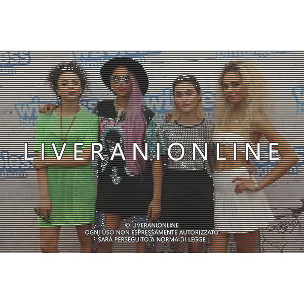 Neon Jungle pose backstage at Wireless Festival, Perry Park, Birmingham, 5th July 2014. AG ALDO LIVERANI SAS ONLY ITALY