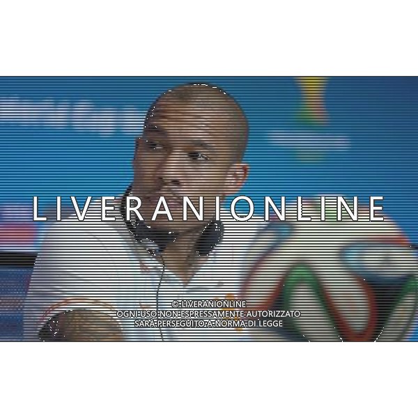 (140704) -- SALVADOR, July 4, 2014 () -- Netherlands\' Nigel de Jong attends a press conference in Salvador, Brazil, on July 4, 2014, ahead of a quarter-finals match between Netherlands and Costa Rica of 2014 FIFA World Cup. (/Cao Can)(pcy) AG ALDO LIVERANI SAS ONLY ITALY