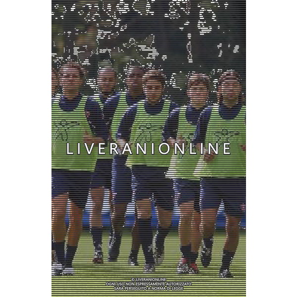 FOLGARIA 02/07/2003 PRIMO ALLENAMENTO IN RITIRO DEL PERUGIA CALCIO NELLA FOTO: CORSA DI GRUPPO* FOTO 1905/ROBERTO SETTONCE/ALDO LIVERANI