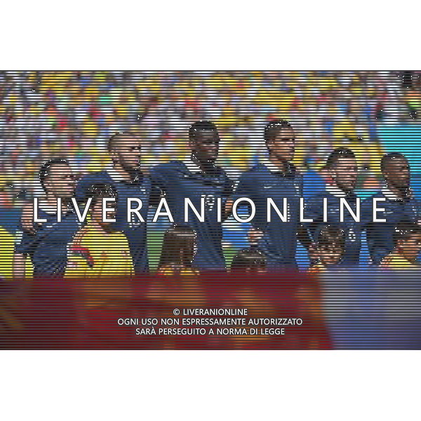 Mathieu VALBUENA / Karim BENZEMA / Paul POGBA / Raphael VARANE / Yohan CABAYE / Patrice EVRA - 04.07.2014 - France / Allemagne - 1/4Finale Coupe du Monde 2014 -Rio de Janeiro- Photo : Dave Winter / Icon Sport AG ALDO LIVERANI SAS ONLY ITALY