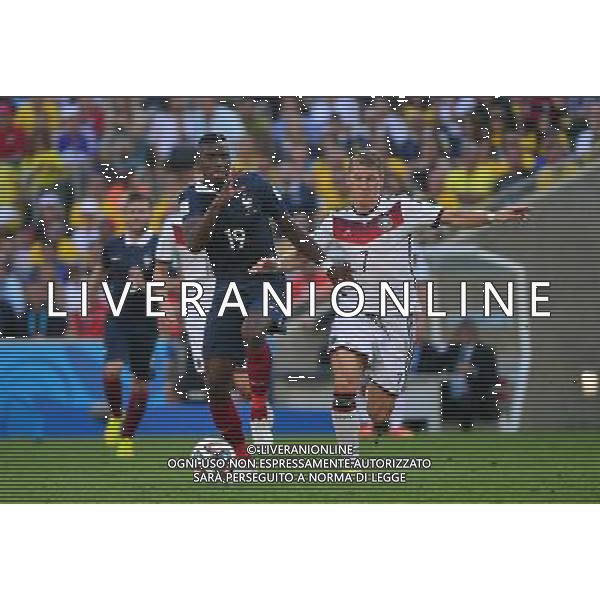 Paul POGBA / Bastian SCHWEINSTEIGER - 04.07.2014 - France / Allemagne - 1/4Finale Coupe du Monde 2014 -Rio de Janeiro- Photo : Dave Winter / Icon Sport AG ALDO LIVERANI SAS ONLY ITALY