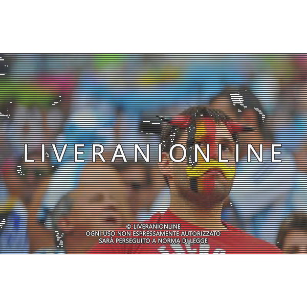 KIBIC REPREZENTACJI BELGII 2014.07.05 ESTADIO NATIONAL DE BRASILIA GARRINCHA BRAZYLIA PILKA NOZNA MISTRZOSTWA SWIATA FIFA WORLD CUP 2014 KADRA REPREZENTACJA ARGENTYNA - BELGIA KIBICE SMUTEK FOTO PAULA DUDA / PRESSFOCUS/NEWSPIX.PL --- Newspix.pl AG ALDOL IVERANI SAS ONLY ITALY *** Local Caption *** www.newspix.pl mail us: info@newspix.pl call us: 0048 022 23 22 222 --- Polish Picture Agency by Ringier Axel Springer Poland