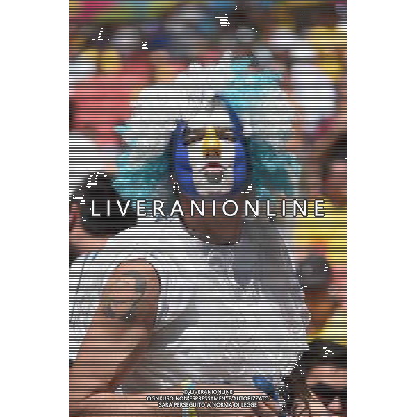 KIBICE REPREZENTACJI ARGENTYNY 2014.07.05 ESTADIO NATIONAL DE BRASILIA GARRINCHA BRAZYLIA PILKA NOZNA MISTRZOSTWA SWIATA FIFA WORLD CUP 2014 KADRA REPREZENTACJA ARGENTYNA - BELGIA FOTO PAULA DUDA / PRESSFOCUS/NEWSPIX.PL --- Newspix.pl AG ALDOL IVERANI SAS ONLY ITALY *** Local Caption *** www.newspix.pl mail us: info@newspix.pl call us: 0048 022 23 22 222 --- Polish Picture Agency by Ringier Axel Springer Poland