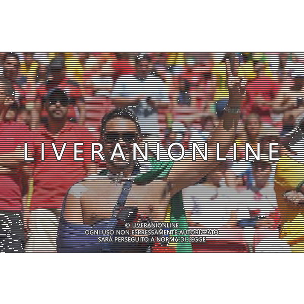 KIBICE REPREZENTACJI ARGENTYNY 2014.07.05 ESTADIO NATIONAL DE BRASILIA GARRINCHA BRAZYLIA PILKA NOZNA MISTRZOSTWA SWIATA FIFA WORLD CUP 2014 KADRA REPREZENTACJA ARGENTYNA - BELGIA FOTO PAULA DUDA / PRESSFOCUS/NEWSPIX.PL --- Newspix.pl AG ALDOL IVERANI SAS ONLY ITALY *** Local Caption *** www.newspix.pl mail us: info@newspix.pl call us: 0048 022 23 22 222 --- Polish Picture Agency by Ringier Axel Springer Poland